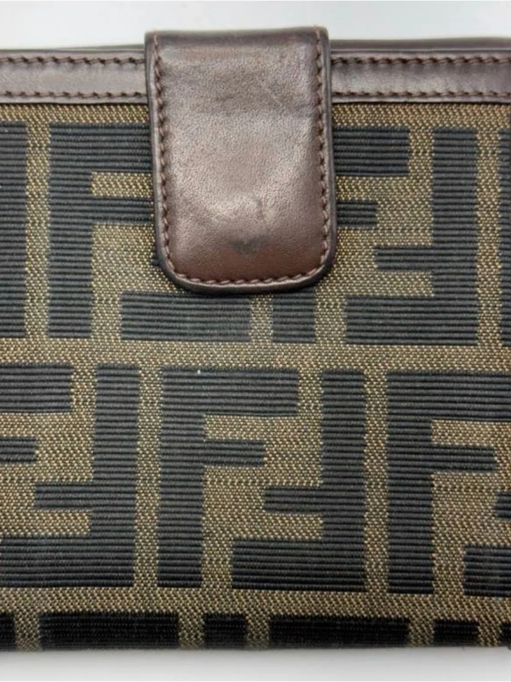 Fendi Brown Patterned Zucca Canvas Leather Bi-Fold Wallet